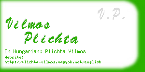 vilmos plichta business card